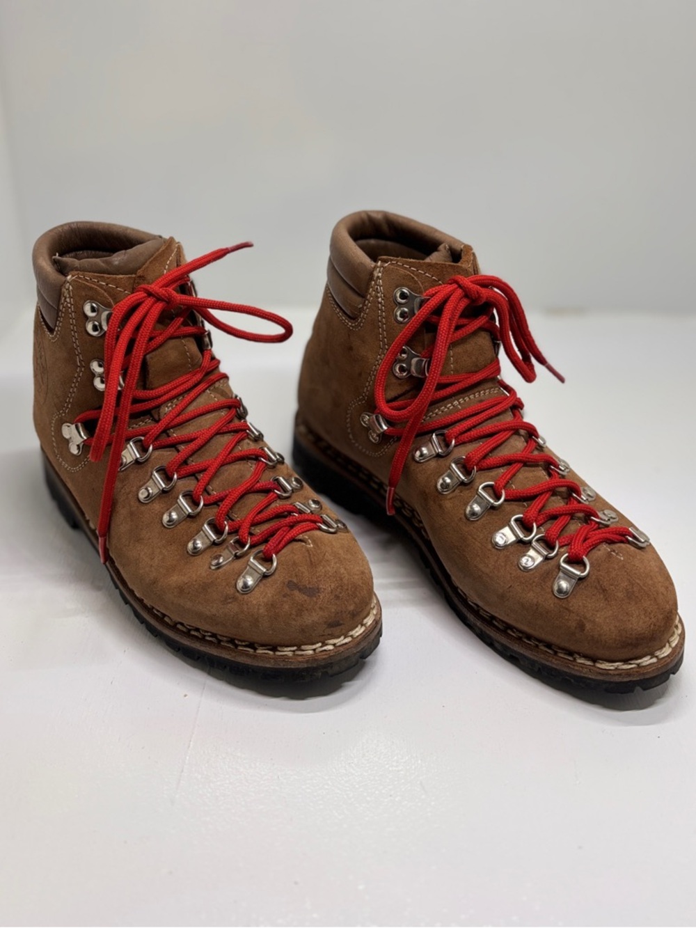 Stellina Made in Italy Hiking Boots Vibram Sole Brown Leather Alpine Mens US 8 - Picture 3 of 15